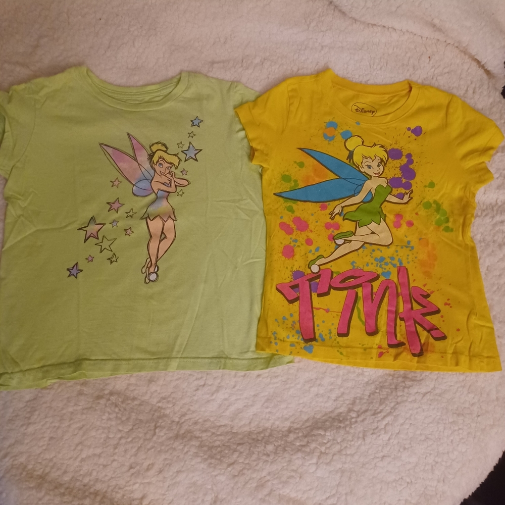 2 Disney Tinker Bell T-shirts size 10/12